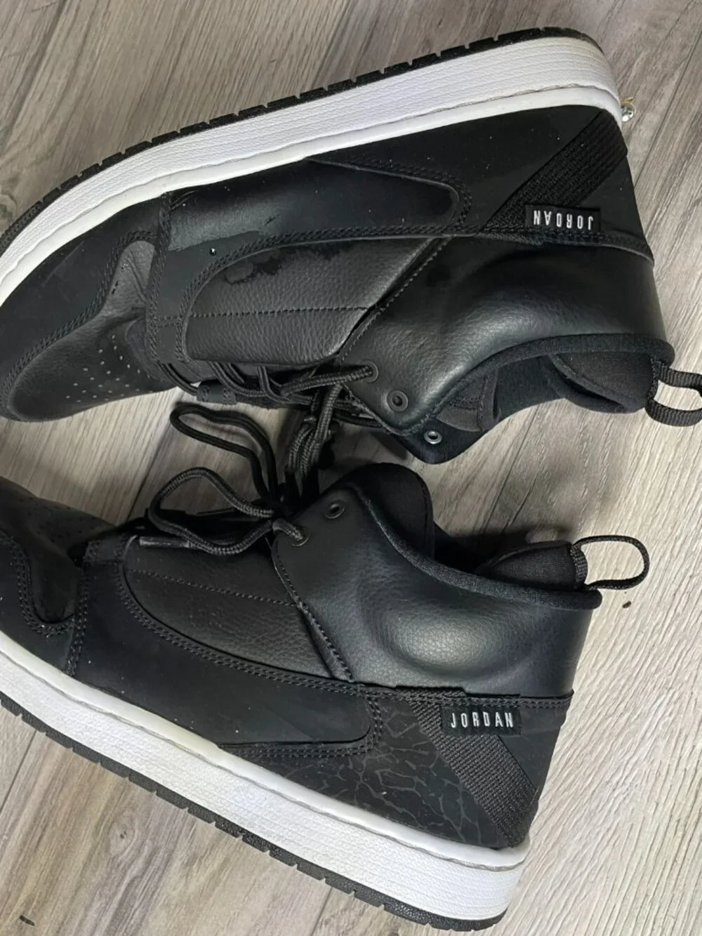 Nike Air Jordan Fadeaway Mens High Top Sneakers: Black/White: Size 10